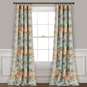 Lush Decor - Set of 2 84"x52" Sydney Light Filtering Window Cur Blue/Green